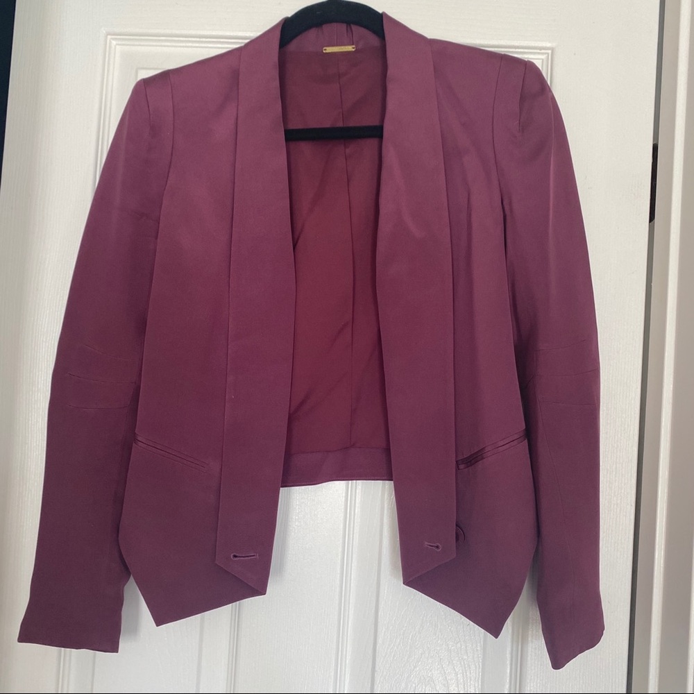 Rebecca Minkoff Silk Purple Blazer